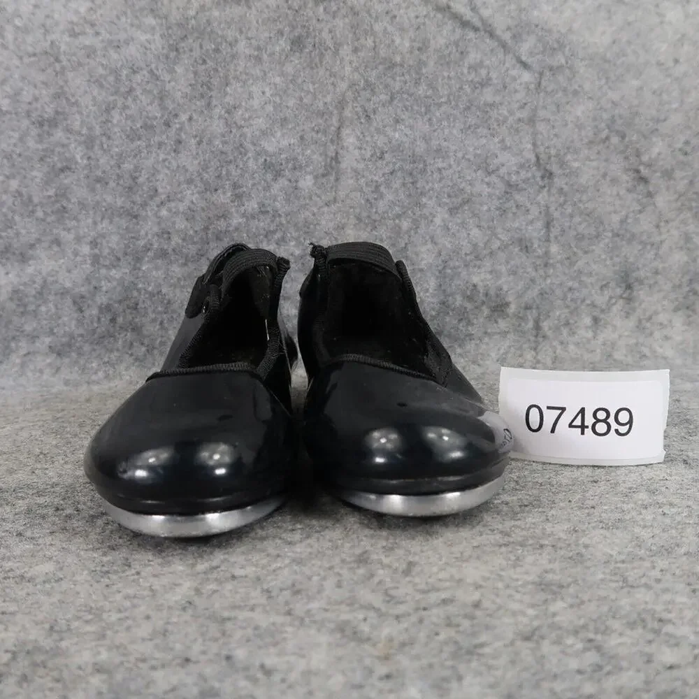 Danshuz Shoes Girls 11 Tap Dance Mary Jane Black Patent Slip On Star Tone Kids